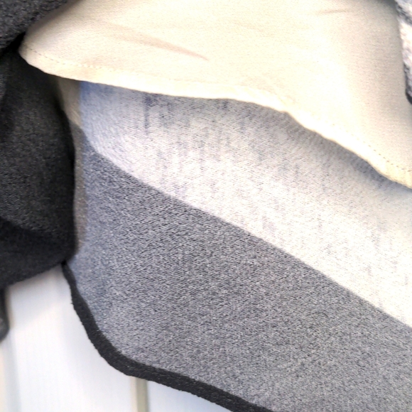 Helmut Lang Asymmetric Grey, White and Yellow Printed Skirt - Picture 5 of 10